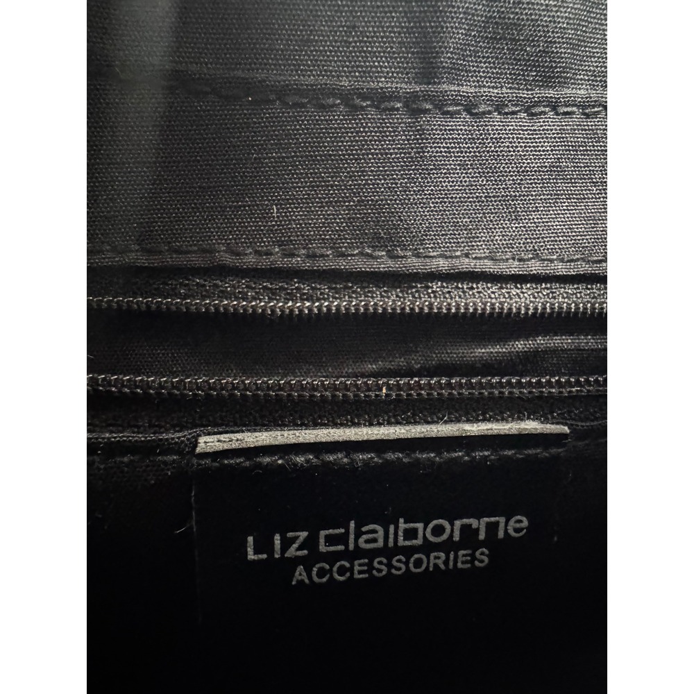 90s Y2K Liz Claiborne Womens Small Shoulder Bag Black Faux Leather LC-1441-P - Picture 3 of 10